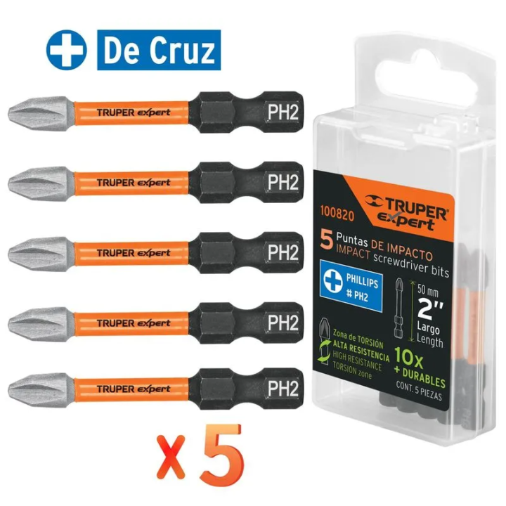 PUNTAS X5 PH2 1 TRUPER / 12141