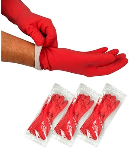 GUANTE LAVANDERIA ROJA AFELPADO