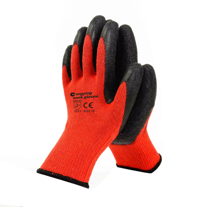GUANTE HILO ROJO NEGRO FH
