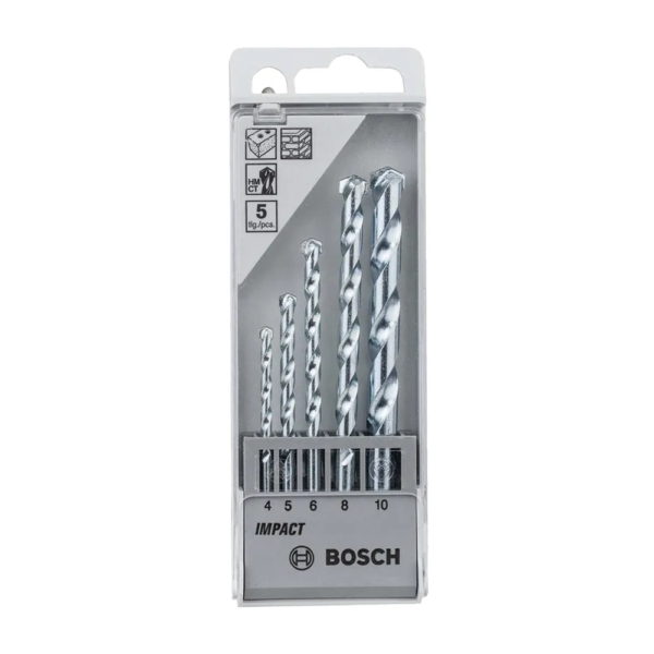 BROCA CONCRETO JUEGO X 5 (4,5,6,8,10MM) BOSCH /