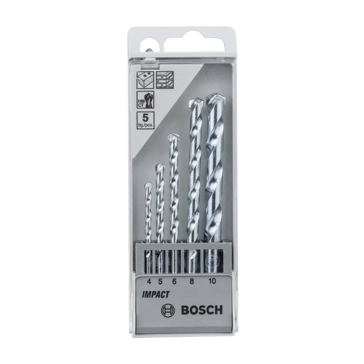 BROCA CONCRETO JUEGO X 5 (4,5,6,8,10MM) BOSCH /