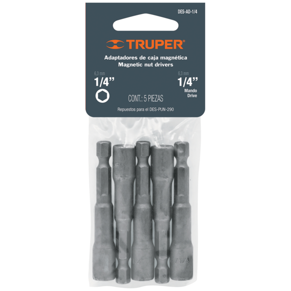 DADO PARA TALADRO 1/4 X 5 PZ TRUPER / 17839