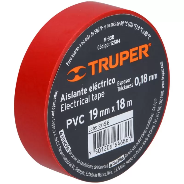 CINTA AISLANTE ROJO TRUPER / 12504